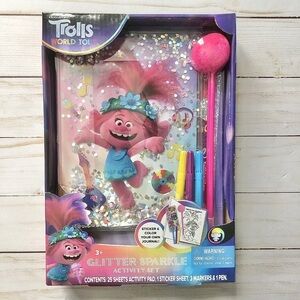 Trolls World Tour Glitter Sparkle Activity Set Sticker & Color‎ Journal - Poppy